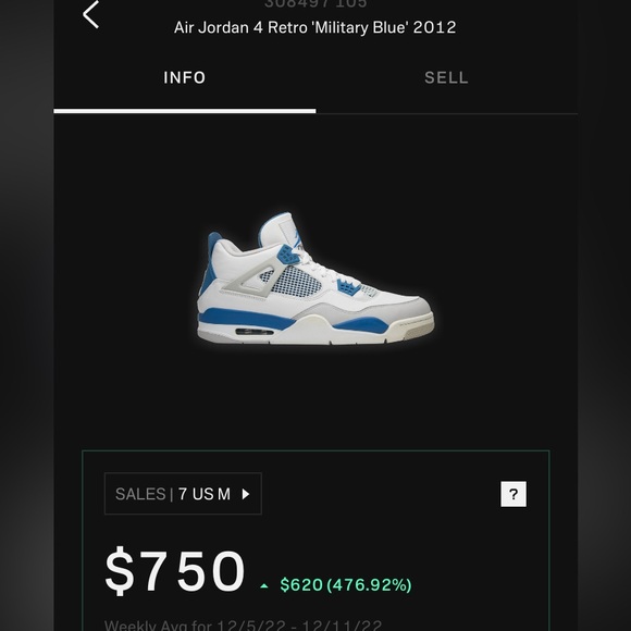 Nike Air Jordan 4 IV Retro 2012 Military Blue CLEAN Shoes Great Condition! - Picture 9 of 16